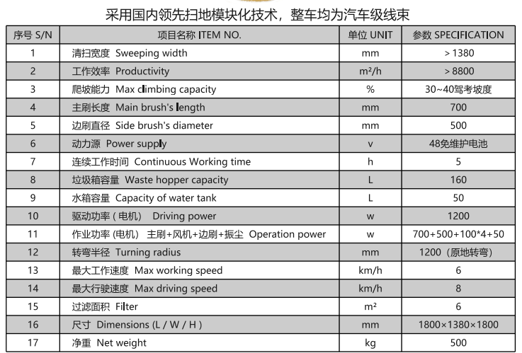 洁路宝驾驶疏勒扫地机1400
